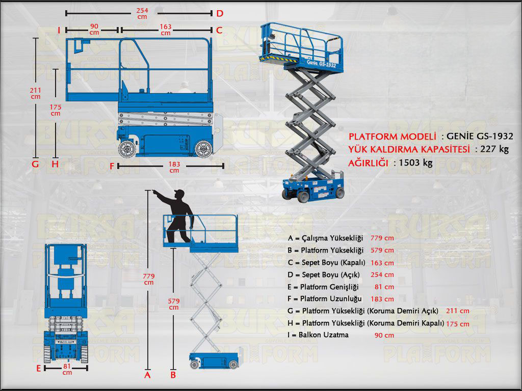 Akl Makasl Manlift 8 Metrelik