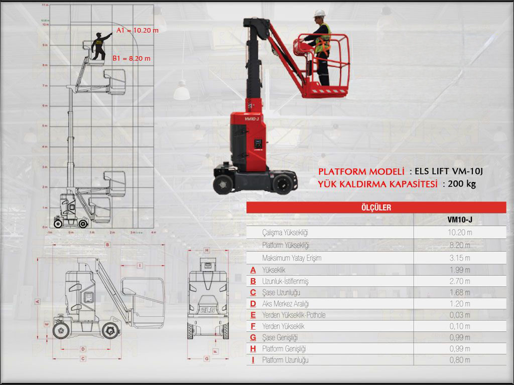 Dikey Manlift ELS 10 Metrelik